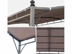Sweeek Pérgola adosada de acero, 3x2.5m pardo