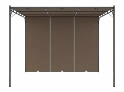 Online Pérgola Amapola techo corredizo + cortina lateral taupe 225x300x300 cm Cenador Y Quiosco