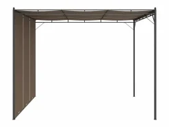 Online Pérgola Amapola techo corredizo + cortina lateral taupe 225x300x300 cm Cenador Y Quiosco