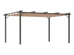 DripeX Pérgola autoportante 3 × 4 x 2.23 m - techo retráctil - lona marrón - estructura de aluminio -