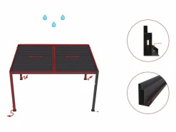 EXPERTLAND Pérgola aurtante eléctrica aluminio lamas orientables 12 m² AMADORA