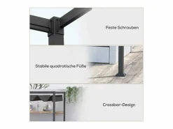 DripeX Pérgola autoportante en acero inoxidable, con techo de poliéster deslizante, 298 x 213 x 221 cm,