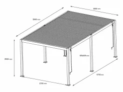 EXPERTLAND Pérgola bioclimática aluminio 15m² celosía parasol An.100 cm - Antracita - ALMAFI
