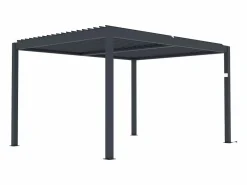 Best EXPERTLAND Pérgola bioclimática autoportante en aluminio 12 m² antracita con celosía - AMADORA Gris antracita