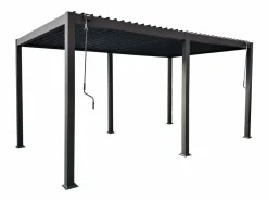 Pérgola bioclimática autoportante con lamas orientables - 15 m² - antracita - AMALFI Pérgola