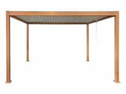 Clearance Pérgola bioclimática autoportante, lamas orientables - 12 m² - color natural - AMALFI Pérgola