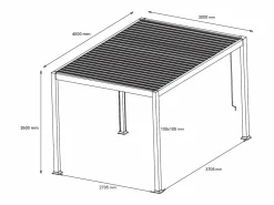 Clearance Pérgola bioclimática autoportante, lamas orientables - 12 m² - color natural - AMALFI Pérgola