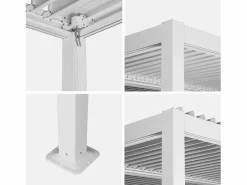 Sweeek Pérgola bioclimática de aluminio y acero con lamas orientables,