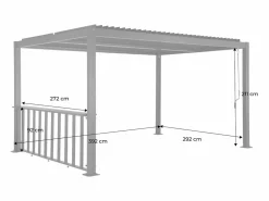 Sweeek Pérgola bioclimática de aluminio y acero 3x4m + bar 3m antracita Negro