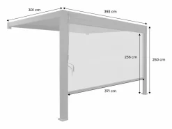Sweeek Pérgola bioclimática de aluminio adosada 3x4m + 1 toldo 4m antracita