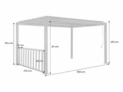 Sweeek Pérgola bioclimática de aluminio y acero 3x4m + barra 3m antracita
