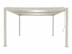 Sweeek Pérgola bioclimática de aluminio y acero con lamas orientables, Beige