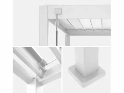Sweeek Pérgola bioclimática de aluminio 3x4m + 1 persiana 1m+ 1 persiana 1.3m