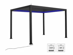 Discount Pérgola bioclimática triomphe 3x4m led + toldo de 4m antracita Pérgola