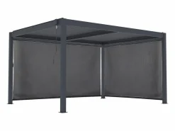 Best Habitat et jardin Pérgola bioclimática "Windsor premium" con led y 2 persianas de aluminio - 3 x 4 m - Gris