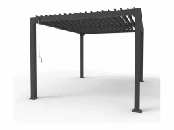 Discount Pérgola bioclimática 3x4 m para jardín de aluminio manual Trinidad - Gris