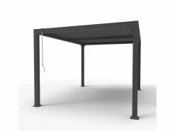 Discount Pérgola bioclimática 3x4 m para jardín de aluminio manual Trinidad - Gris