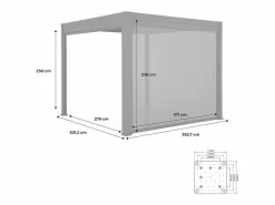 Outlet Pérgola bioclimática 3x4m con toldo vertical de 4m antracita Pérgola
