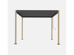 Sweeek Pérgola bioclimática 3x3m de aluminio y acero con lamas orientables y Marru00f3n
