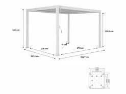 Sweeek Pérgola bioclimática 3x4m de aluminio con lamas orientables madera