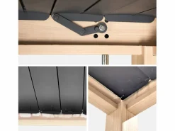 Sweeek Pérgola bioclimática 3x4m de aluminio con lamas orientables madera