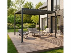 Online Pérgola bioclimática 3x3m de aluminio y acero con lamas orientables y Pérgola