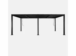 Discount Sweeek Pérgola bioclimática 3x6m de aluminio y acero con lamas orientables Negro