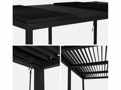 Discount Sweeek Pérgola bioclimática 3x6m de aluminio y acero con lamas orientables Negro
