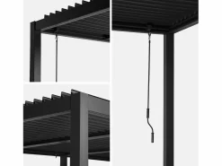 Discount Sweeek Pérgola bioclimática 3x6m de aluminio y acero con lamas orientables Negro