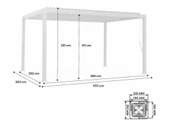 Sweeek Pérgola bioclimática 3x4m de aluminio y acero con lamas orientables