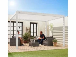 Sweeek Pérgola bioclimática 3x4m de aluminio con lamas orientables