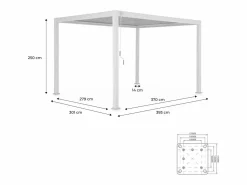 Sweeek Pérgola bioclimática 3x4m de aluminio con lamas orientables