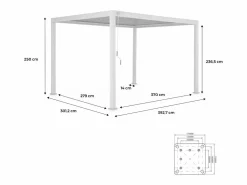 Sweeek Pérgola bioclimática 3x4m de aluminio con lamas orientables