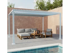 Clearance Sweeek Pérgola bioclimática 3x4m de aluminio y acero con lamas orientables Blanco