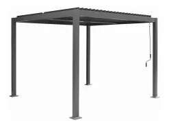 Hot Sweeek Pérgola bioclimática 3x3m de lamas de aluminio y acero antracita Gris antracita
