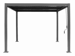Hot Sweeek Pérgola bioclimática 3x3m de lamas de aluminio y acero antracita Gris antracita