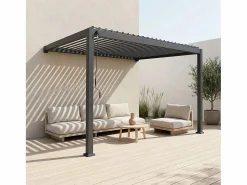 Sweeek Pérgola bioclimática 3x4m de aluminio adosada con lamas orientables