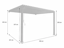 Sweeek Pérgola bioclimática 3x4m de aluminio adosada con lamas orientables