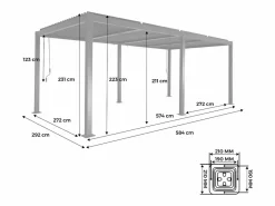 Sale Sweeek Pérgola bioclimática 3x6m de aluminio y acero con lamas orientables Blanco
