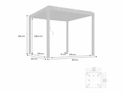 Sweeek Pérgola bioclimática 3x3m de aluminio con lamas orientables madera Marru00f3n