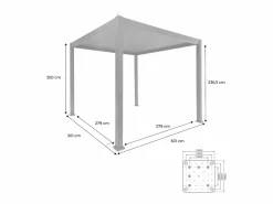 Sweeek Pérgola bioclimática 3x3m eléctrica de aluminio con iluminación led