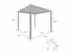 Sweeek Pérgola bioclimática 3x3m eléctrica de aluminio con iluminación led