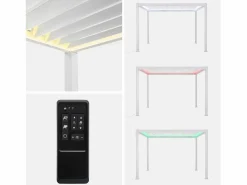 Sweeek Pérgola bioclimática 3x3m eléctrica de aluminio con iluminación led