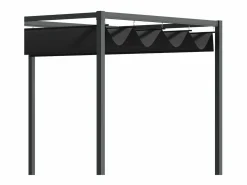 Best Pérgola con techo corredizo, de metal, color y gris (298x213x221cm) Negro