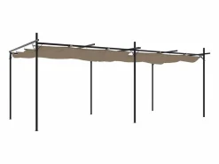 Pérgola con techo retráctil color topo 589x292x230 cm