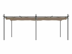 Pérgola con techo retráctil color topo 589x292x230 cm