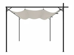 Discount Pérgola con techo retráctil 395x292x230 cm Crema