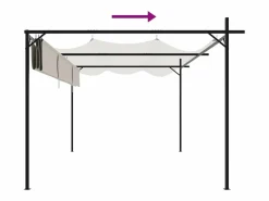 Discount Pérgola con techo retráctil 395x292x230 cm Crema