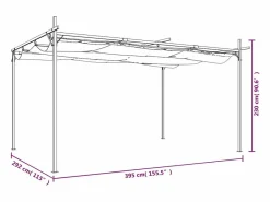 Discount Pérgola con techo retráctil 395x292x230 cm Crema