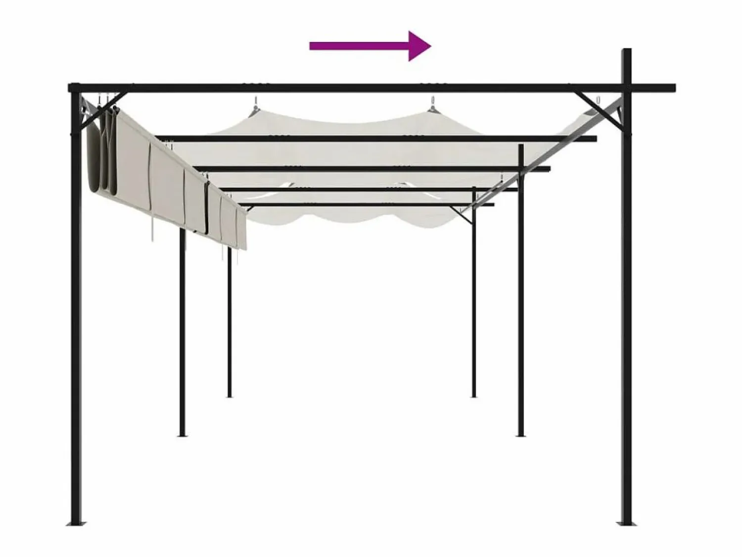 Best Pérgola con techo retráctil 589x292x230 cm Pérgola